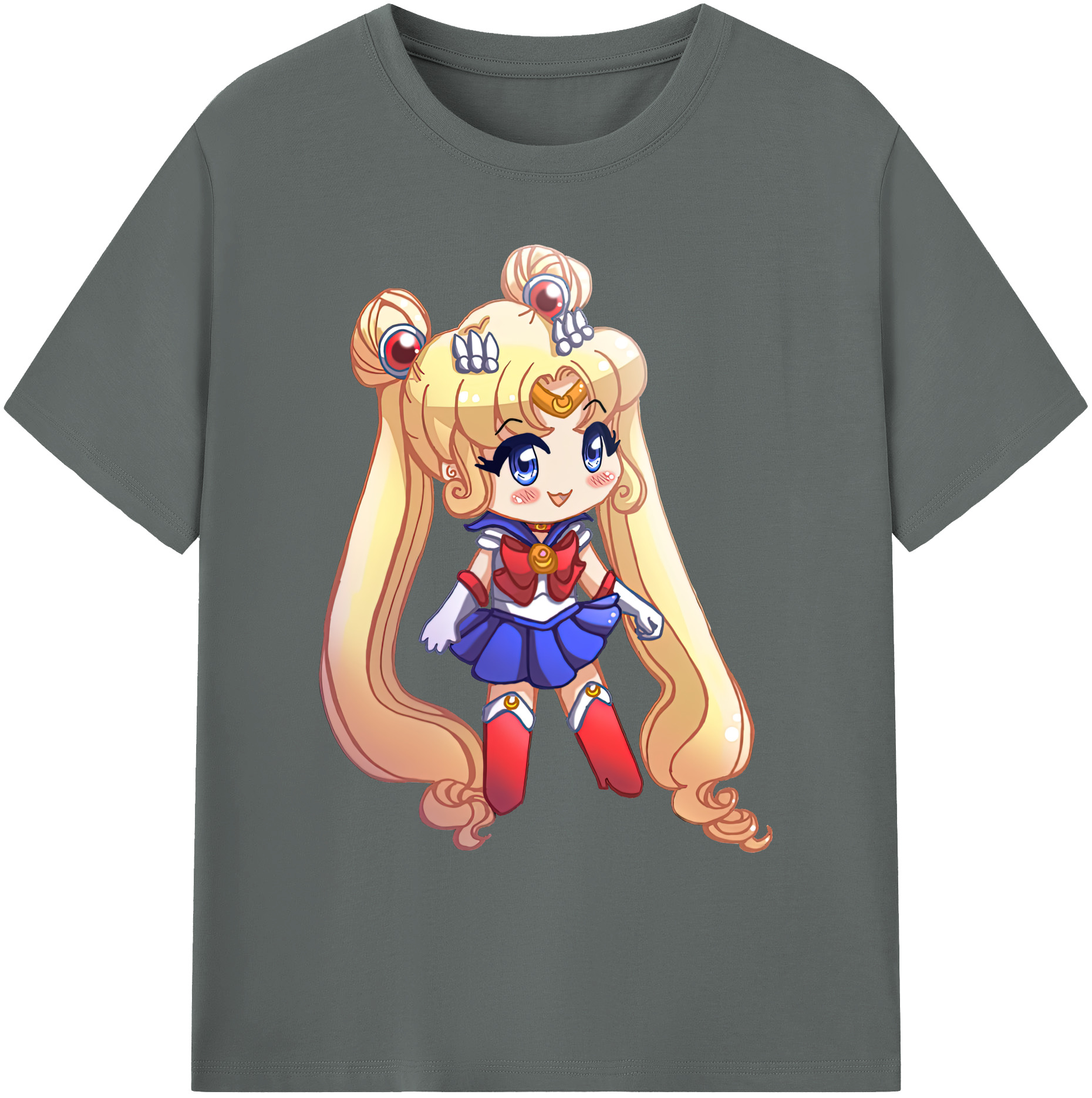 （画像用） 美少女戦士セーラームーン 月野 うさぎ つきの うさぎ Sailor Moon Tsukino Usagi 綿100％ メンズ半袖Tシャツ｜肌触りやわらか＆通気性